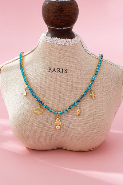 Glass Crystal Tennis Charms Necklace | 80N92887