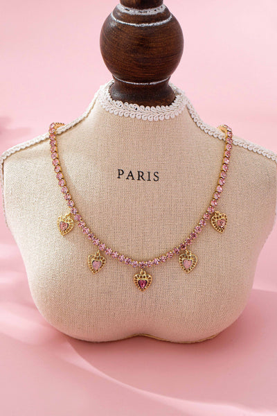 Glass Crystal Tennis Charms Necklace | 80N92887