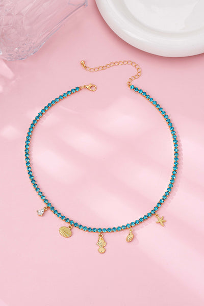 Glass Crystal Tennis Charms Necklace | 80N92887