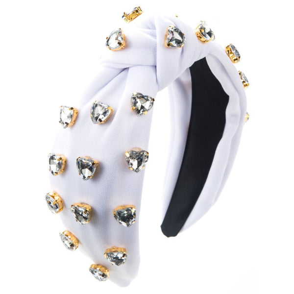 Heart Crystal Embellished Knot Headband | 40HB195
