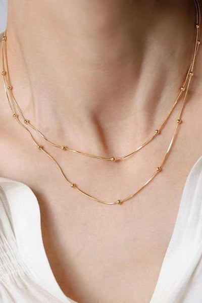 18K STAINLESS STEEL TARNISH FREE LAYERED NECKLACE | 40NK9684