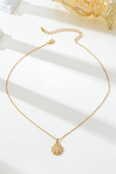 Pearl-Accented Shell Pendant Necklace | 80N92915
