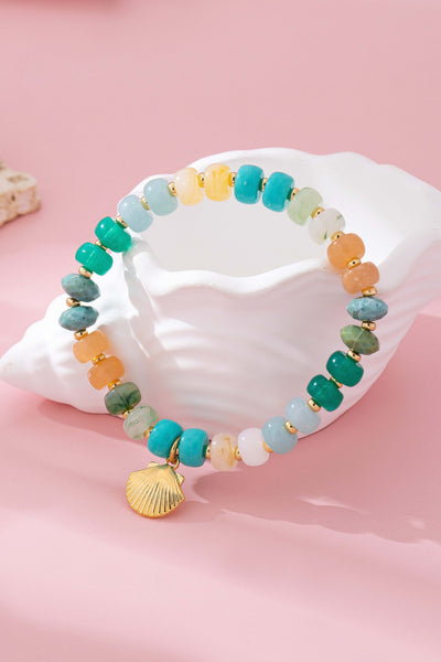 Earth Tone Beaded Shell Bracelet | 80B1698