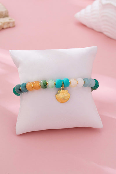 Earth Tone Beaded Shell Bracelet | 80B1698