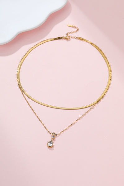 18K STAINLESS STEEL TARNISH FREE LAYERED NECKLACE | 40NK9691