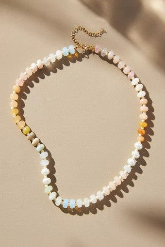 Natural Stone Semi-Precious Glass Mixed Necklace | 40NK9694