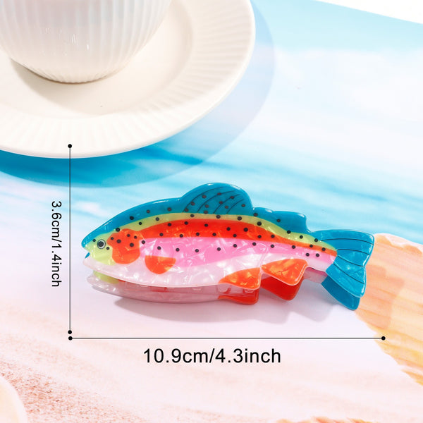 Jumbo Vibrant Fish-Shaped Acrylic Hair Claw Clip | 40H1157