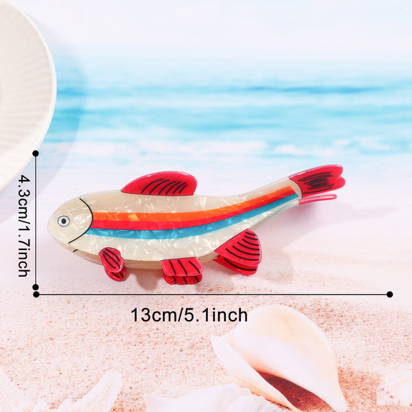 Jumbo Vibrant Fish-Shaped Acrylic Hair Claw Clip | 40H1157