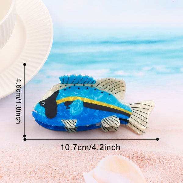 Jumbo Vibrant Fish-Shaped Acrylic Hair Claw Clip | 40H1157