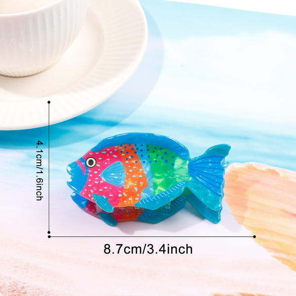 Jumbo Vibrant Fish-Shaped Acrylic Hair Claw Clip | 40H1157