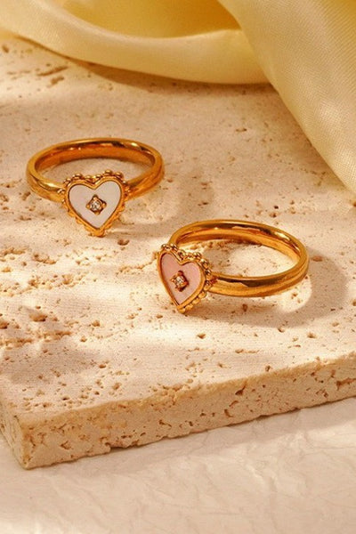 18K STAINLESS STEEL TARNISH FREE SHELL RING | 40R150