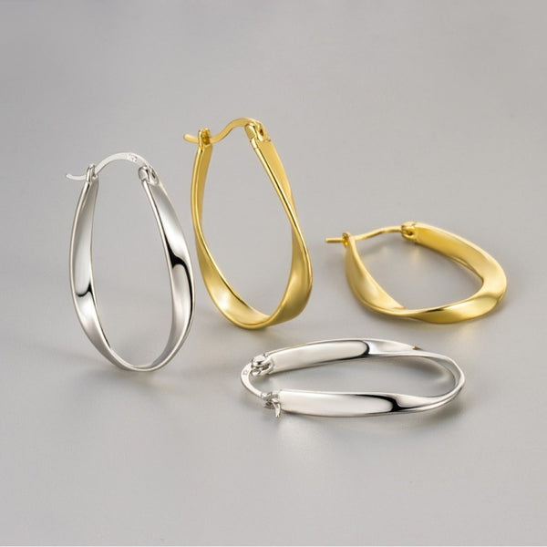 18K STAINLESS STEEL WATERPROOF TARNISH FREE HOOPS | 40E490