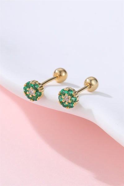 Colorful Crystal Flower Stud Earrings | 40E492