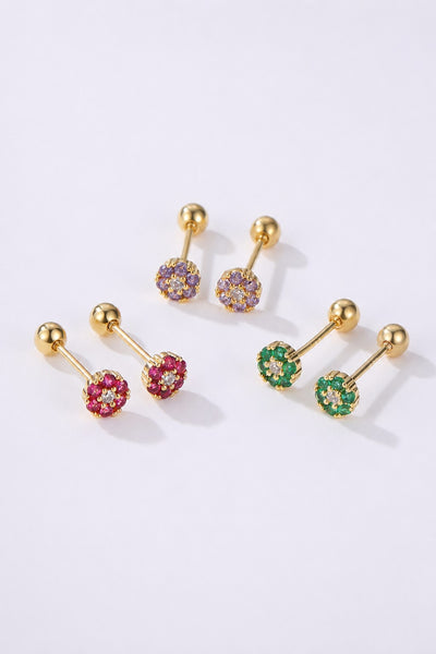 Colorful Crystal Flower Stud Earrings | 40E492
