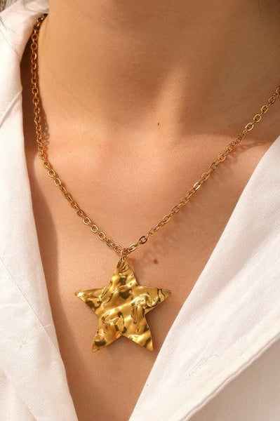 18K STAINLESS STEEL TARNISH FREE STAR NECKLACE | 40NK9699