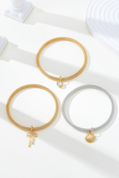 Mixed-Metal Coil Bracelet  with Charm Set | 80B1710