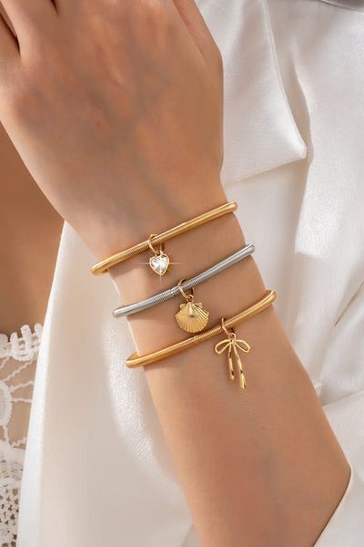 Mixed-Metal Coil Bracelet  with Charm Set | 80B1710