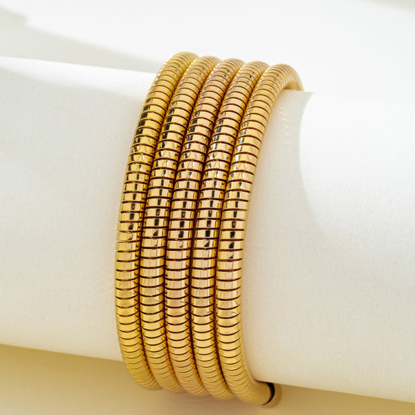 Flexible Coil Snake Chain 4 Row Bracelet | 80B1709