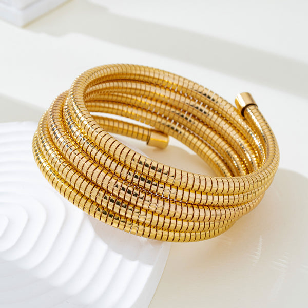 Flexible Coil Snake Chain 4 Row Bracelet | 80B1709