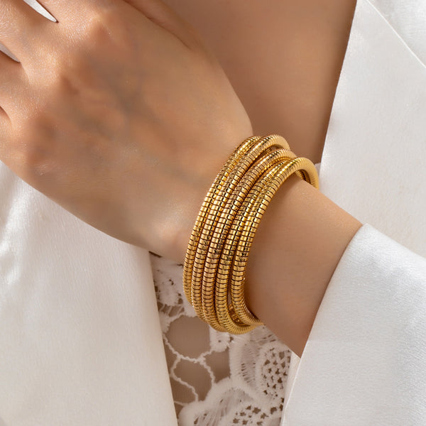 Flexible Coil Snake Chain 4 Row Bracelet | 80B1709