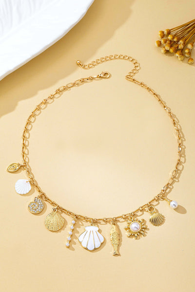 Charm Necklace-Ocean Seashell Fish Pearl | 80N92949