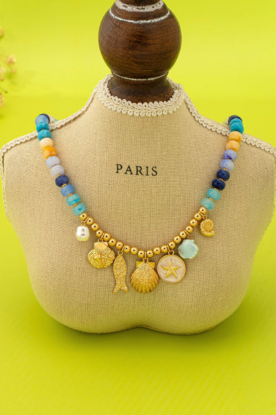 Charm Necklace-Ocean Seashell Fish Pearl | 80N92949