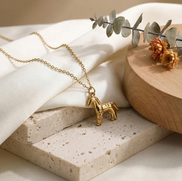 18K STAINLESS STEEL TARNISH FREE HORSE NECKLACE | 40NK9697