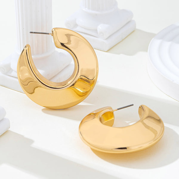 Bold Gold-Tone Chunky Hoops Earrings | 80E62155