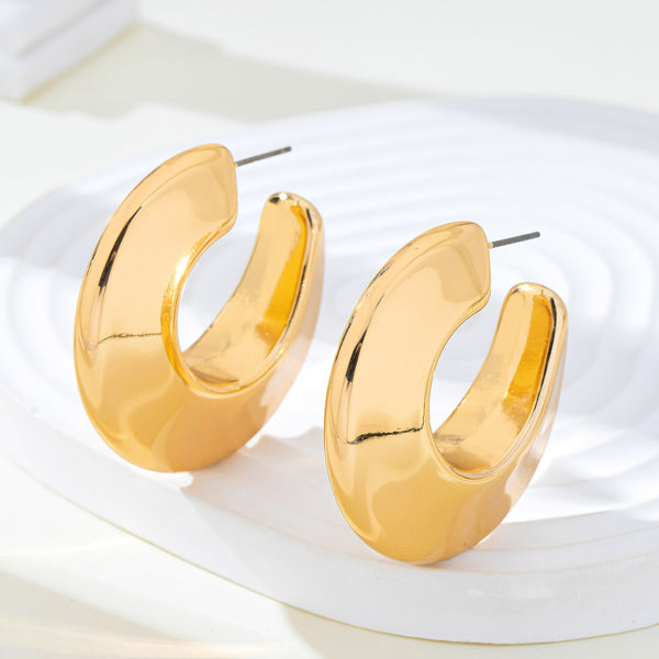 Bold Gold-Tone Chunky Hoops Earrings | 80E62155