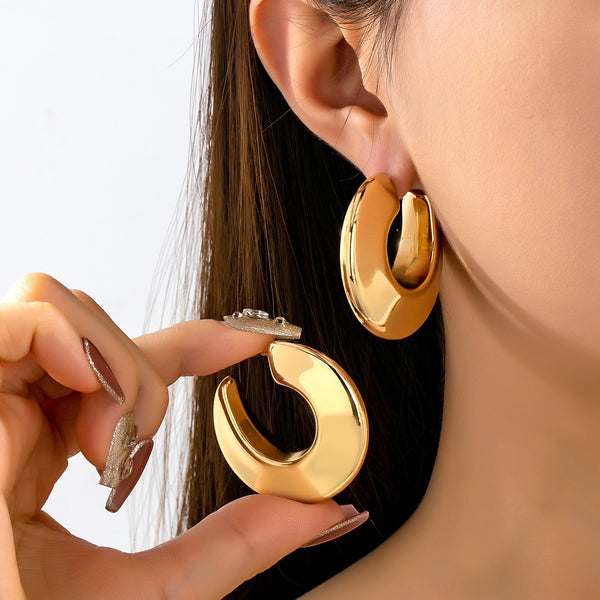 Bold Gold-Tone Chunky Hoops Earrings | 80E62155