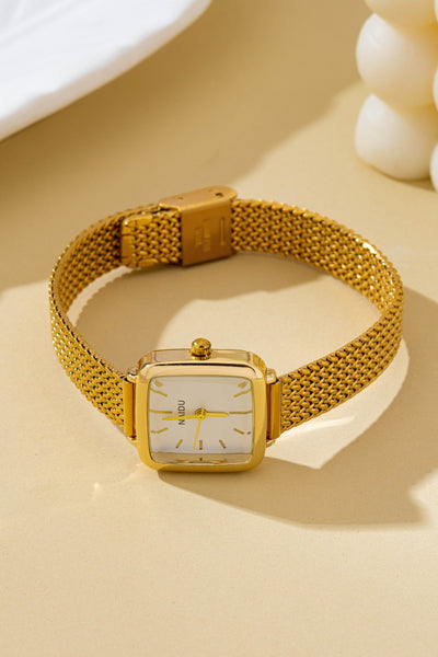 SQUARE FACED MESH BAND BRACELET WATCH | 80W003