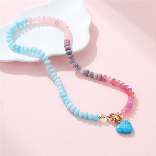 Natural Stone Semi-Precious Glass Mixed Necklace | 40NK9702