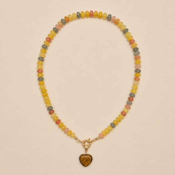 Natural Stone Semi-Precious Glass Mixed Necklace | 40NK9702