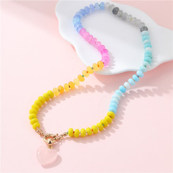 Natural Stone Semi-Precious Glass Mixed Necklace | 40NK9702