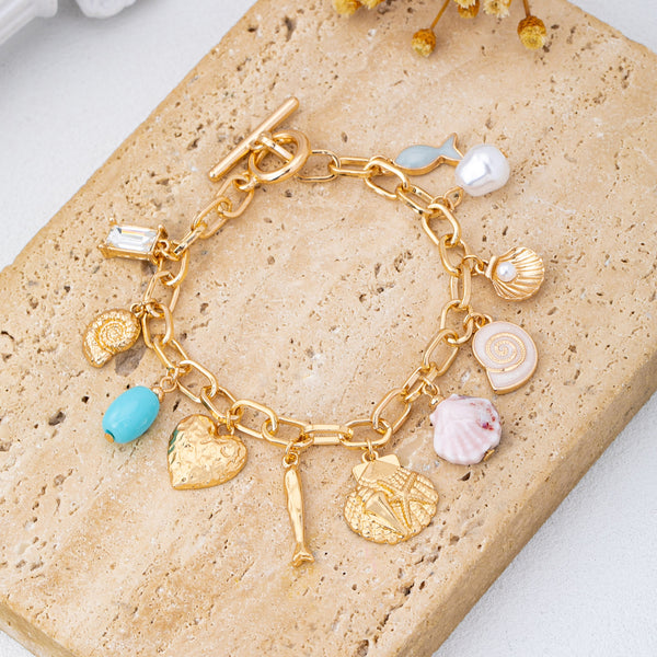 Nautical Gold-Tone Multi-Charm Bracelet | 80B1726