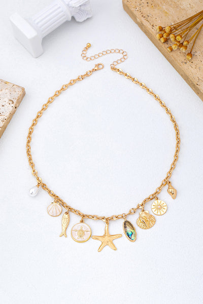 Charm Necklace-Sea Starfish Seashell Fish | 80N92950