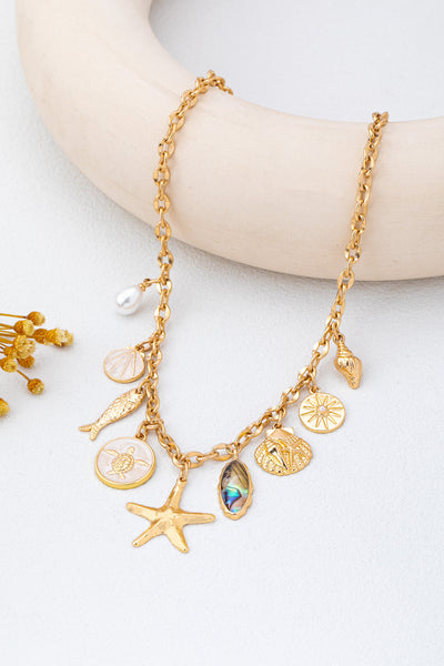 Charm Necklace-Sea Starfish Seashell Fish | 80N92950
