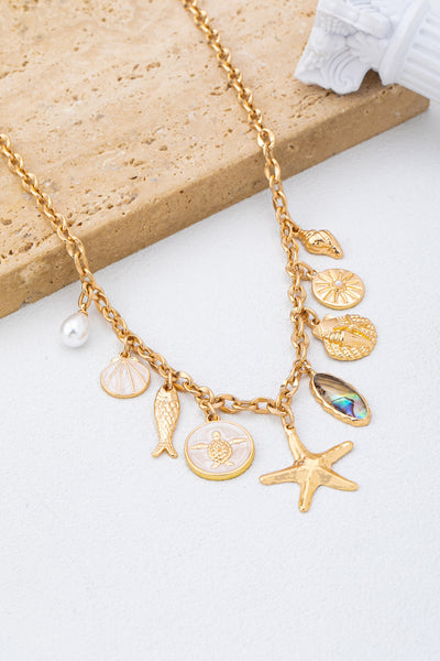 Charm Necklace-Sea Starfish Seashell Fish | 80N92950