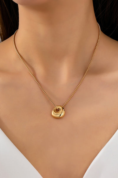 Sculptural Gold-Tone Pebble Necklace | 80N93057