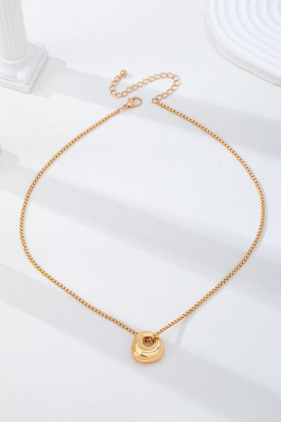 Sculptural Gold-Tone Pebble Necklace | 80N93057