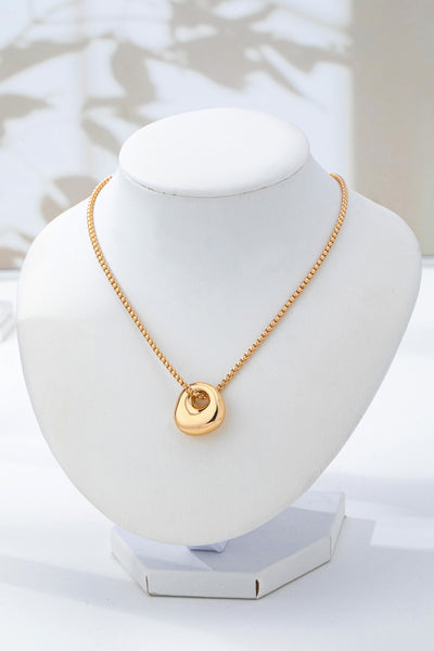 Sculptural Gold-Tone Pebble Necklace | 80N93057