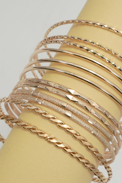 Gold-Tone Multi-Pattern Bangle Set | 40B5254
