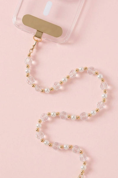 Pearl and Faceted Crystal Beaded Lanyard | 40CA100