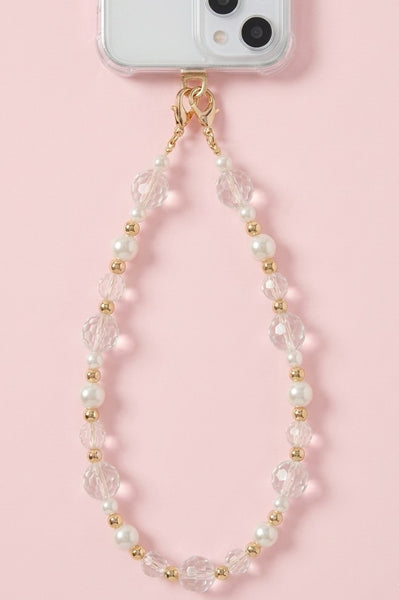 Pearl and Faceted Crystal Beaded Lanyard | 40CA100