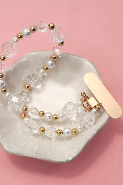 Pearl and Faceted Crystal Beaded Lanyard | 40CA100