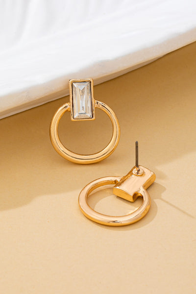 Crystal Cut Door Knocker Earrings | 80E62187