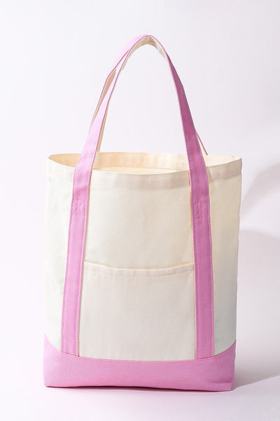 Classic Large Cotton Canvas Shoulder Tote Bag | 40P611