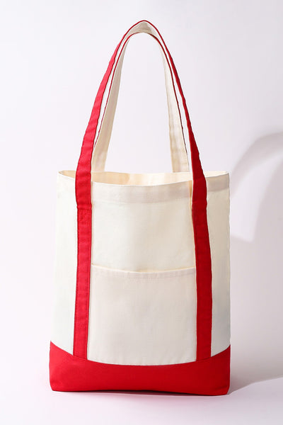 Classic Large Cotton Canvas Shoulder Tote Bag | 40P611