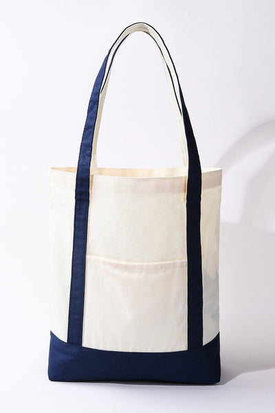 Classic Large Cotton Canvas Shoulder Tote Bag | 40P611