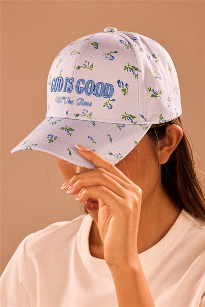 "God Is Good All The Time"  Floral Baseball Cap | 40HW756